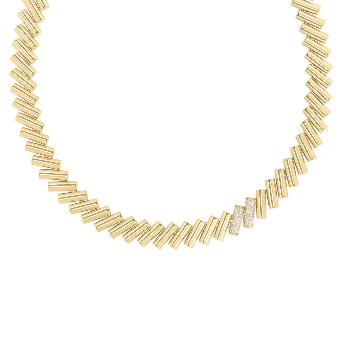 Domino Diamond Accents Collar Necklace