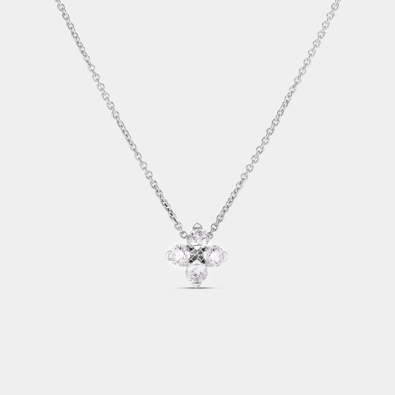 Love in Verona Small Flower Diamond Necklace in White Gold