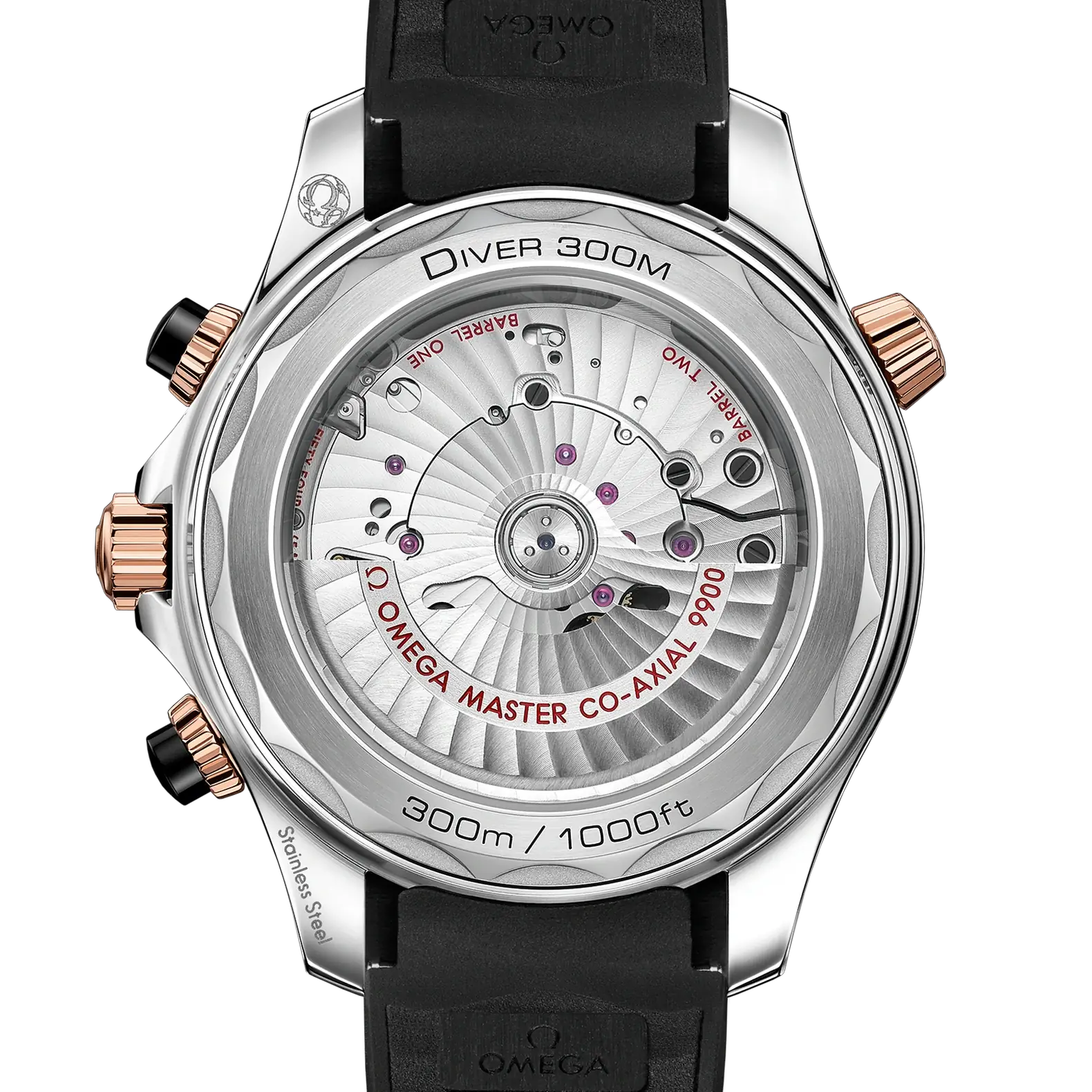 Seamaster Diver 300M Chrono - Sedna Gold Bezel on Rubber Strap