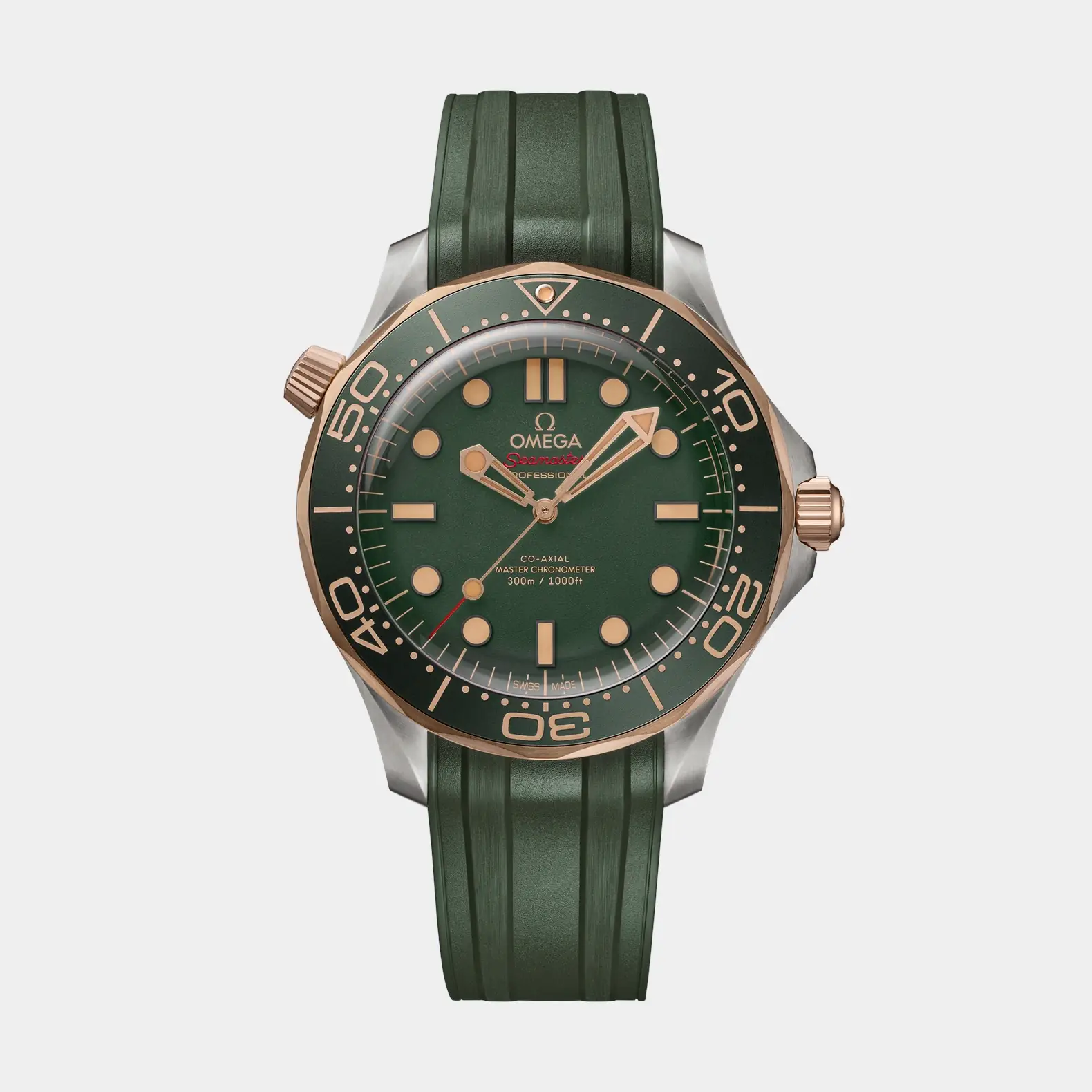 Seamaster Diver 300M Bronze Gold – Green Dial on Rubber Strap