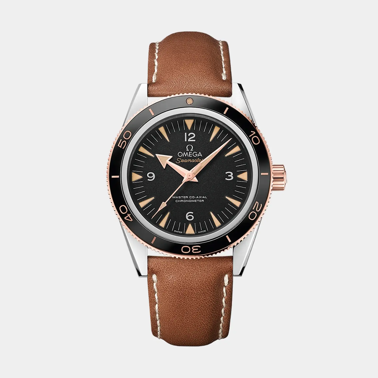 Seamaster 300 Two-Tone 41mm - Black Dial on Strap