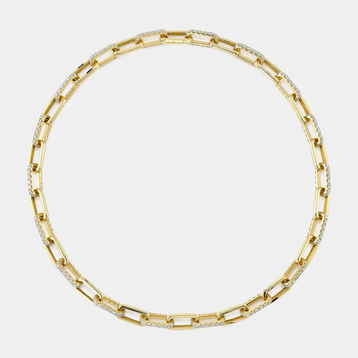 Kate 13.01ct Diamond Pavé Paperclip Link Necklace in 14K Yellow Gold