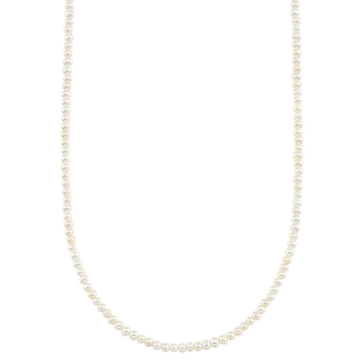 Cultured Pearl 14k Yellow Gold Tennis Necklace