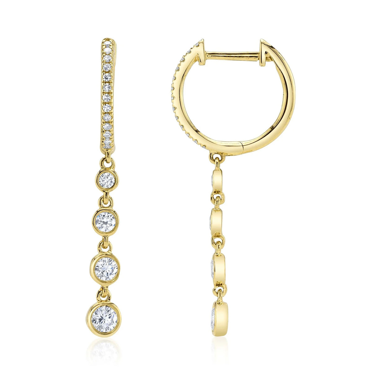 Bailey 0.45CT Diamond Bezel Drop Earrings