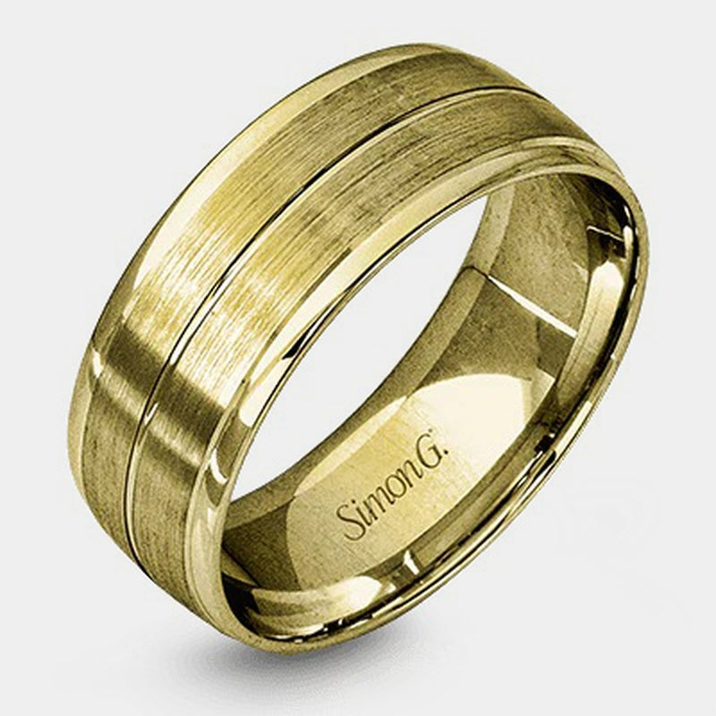 Classic Brushed Wedding Ring 14k Yellow Gold - LG103