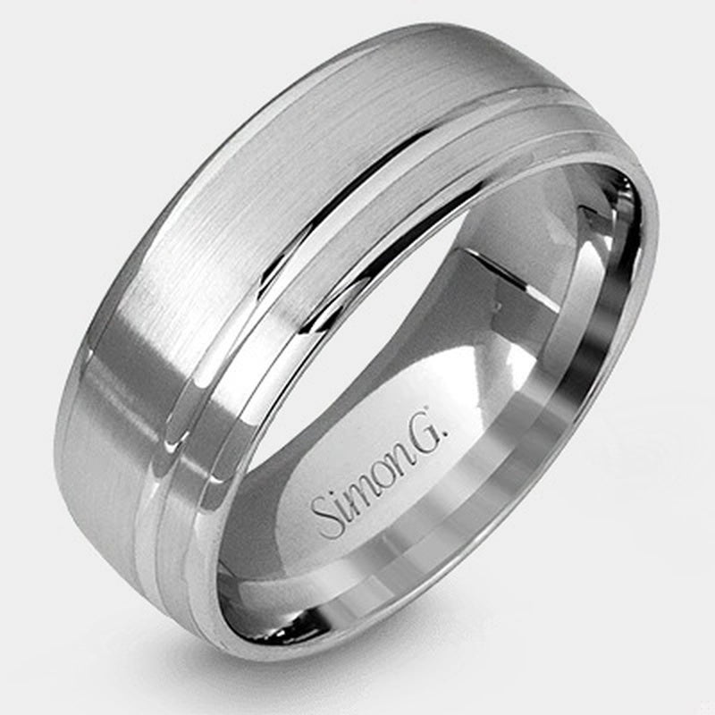 Classic Grooved Wedding Ring Platinum - LG117