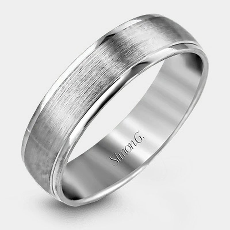 Brushed Wedding Ring 18k White Gold - LG124