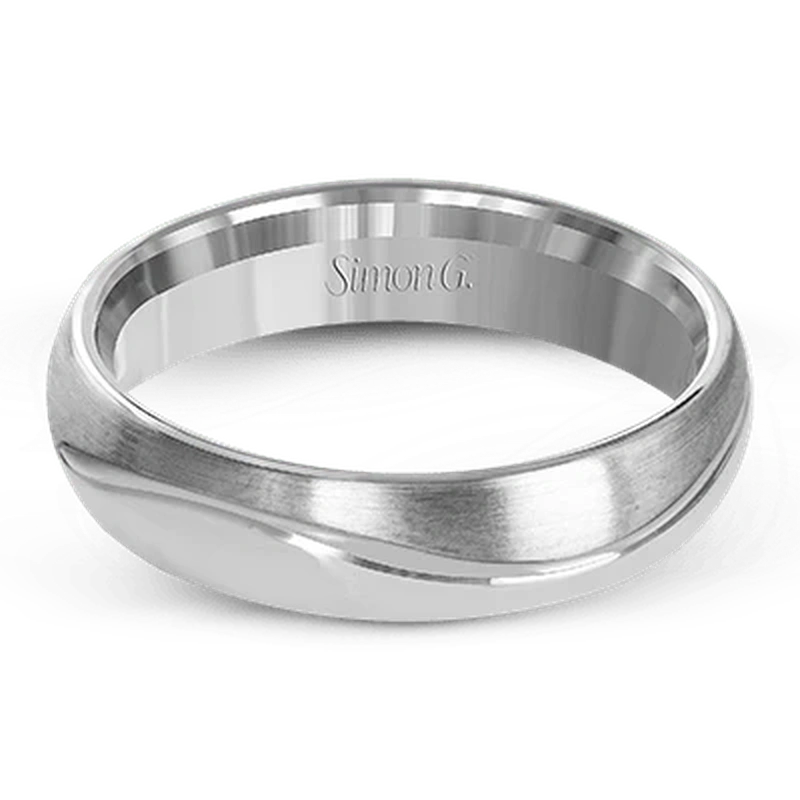 Modern Wedding Ring 14k White Gold - LG148