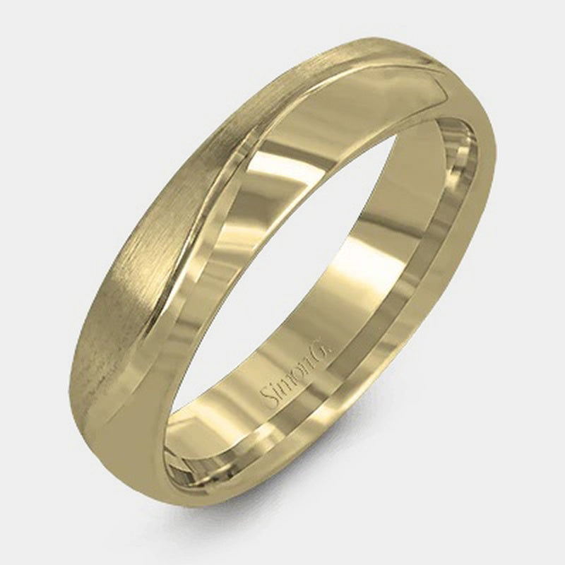 Modern Wedding Ring 14k Yellow Gold - LG148
