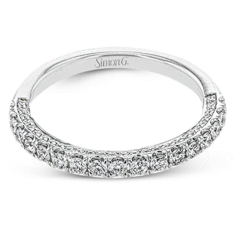 Pavé Diamond Wedding Ring 18k White Gold - LR2595-B