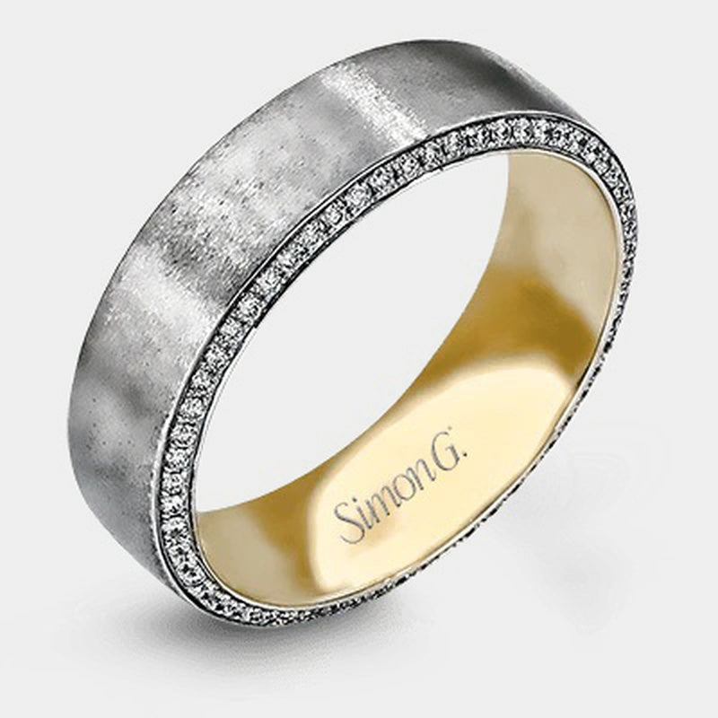 Diamond Accent Wedding Ring 18k White/Yellow Gold - MR2273