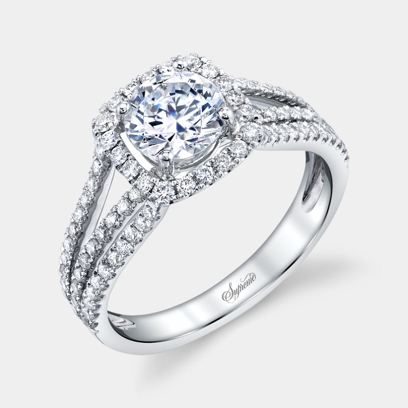 Round Halo Diamond Engagement Ring - SJU799R