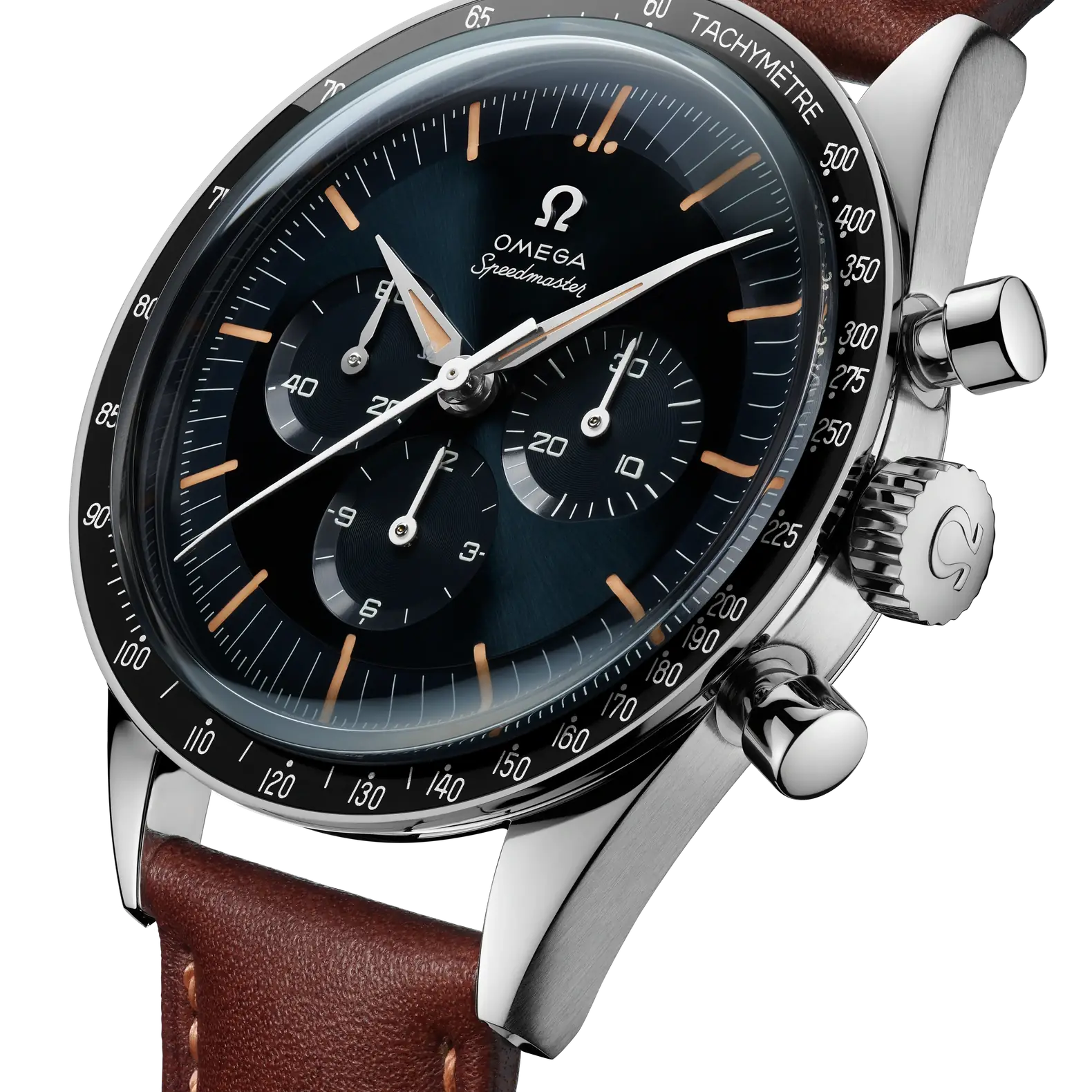 Speedmaster First OMEGA in Space - Blue Dial on Brown Strap