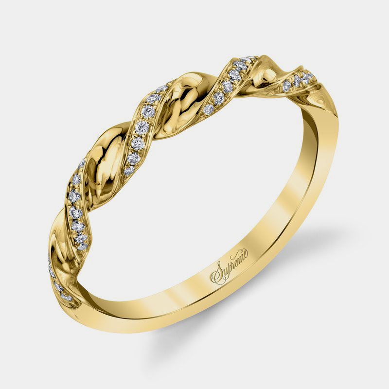 Spiral Diamond Wedding Ring