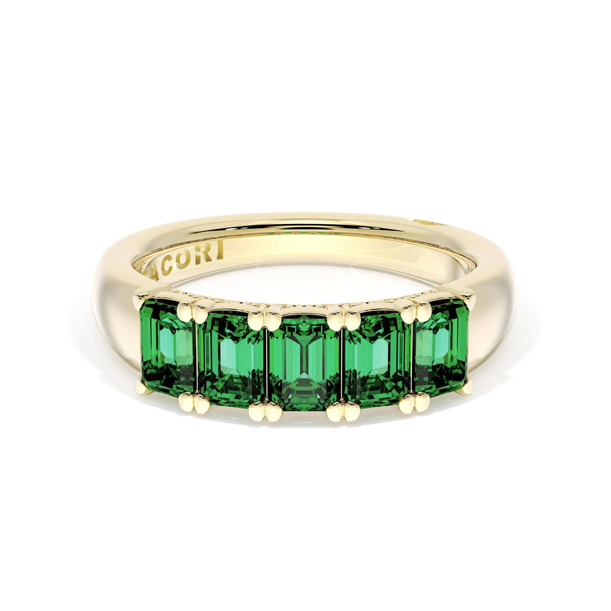 Emerald Cut Emerald Eternity Band