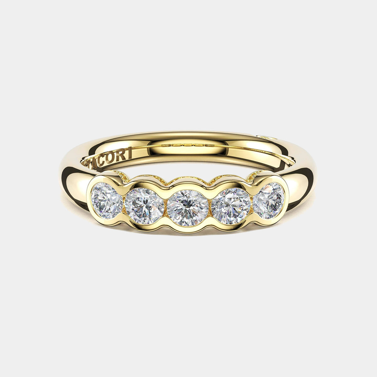 Round Semi-Bezel Eternity Diamond Band