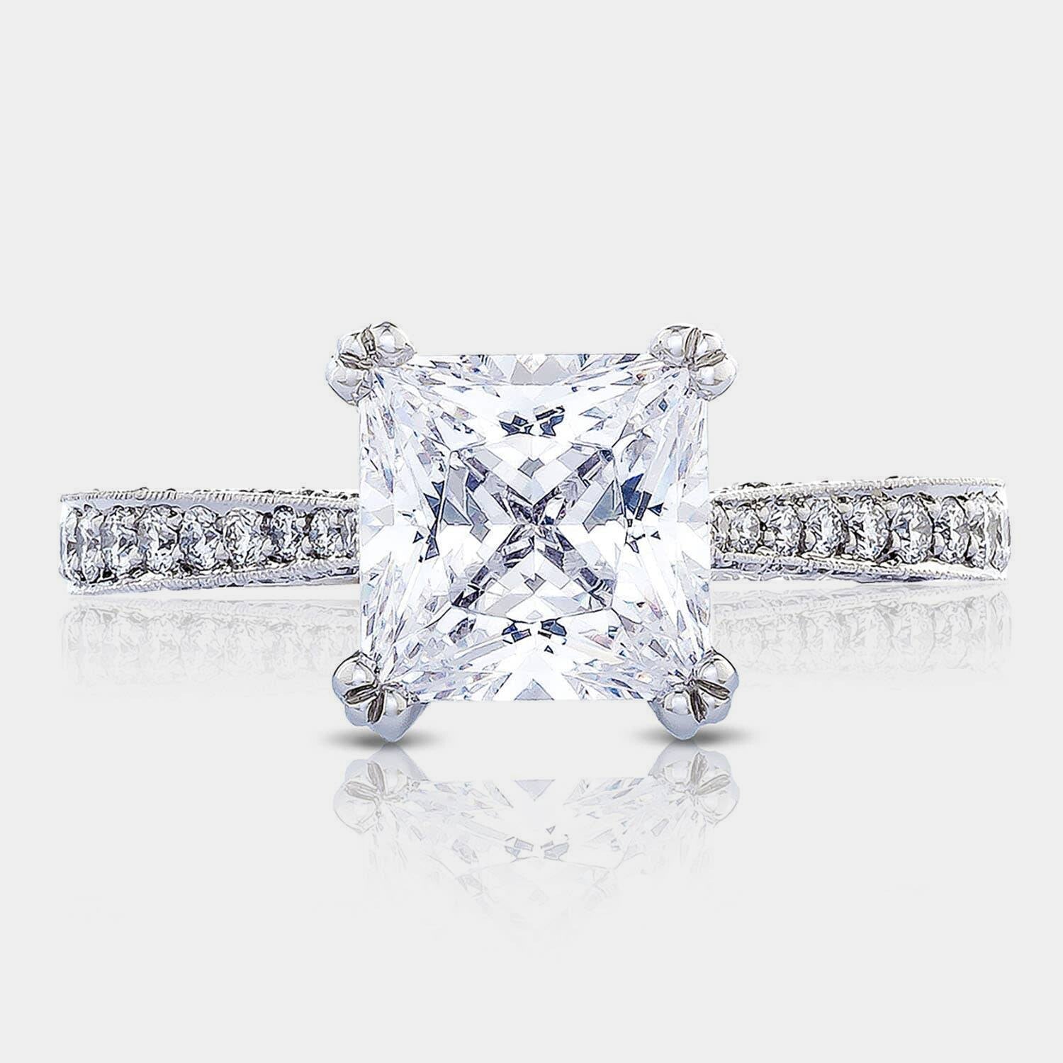 Princess Pavé Platinum Engagement Ring - HT2626