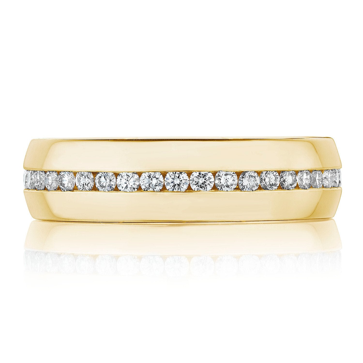 Channel Set Diamond Wedding Ring 18K Yellow Gold - 143-6