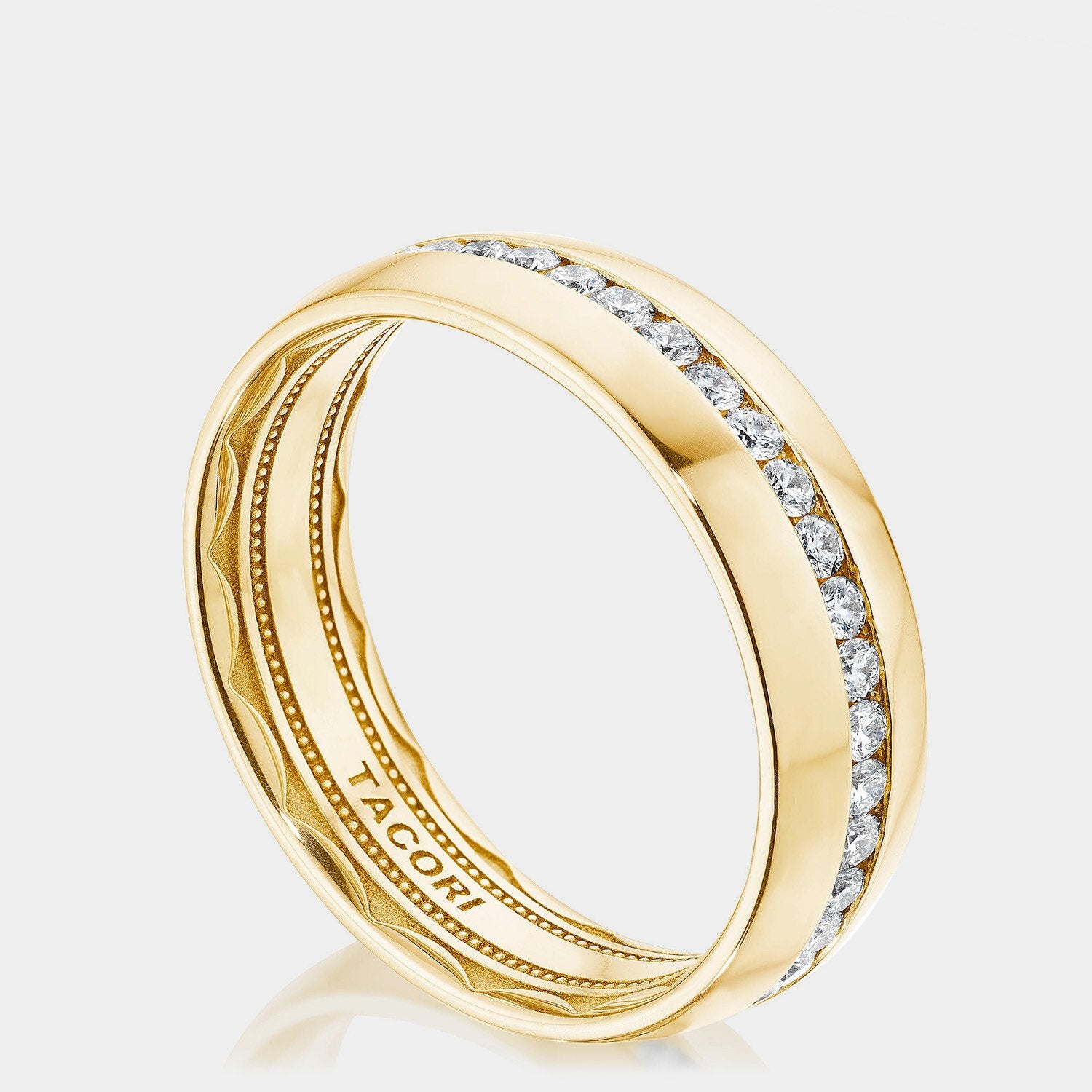 Channel Set Diamond Wedding Ring 18K Yellow Gold - 143-6