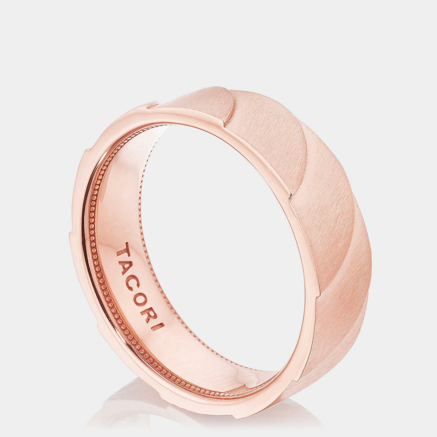 Geometric Crescent Wedding Ring 18k Rose Gold - 146-7