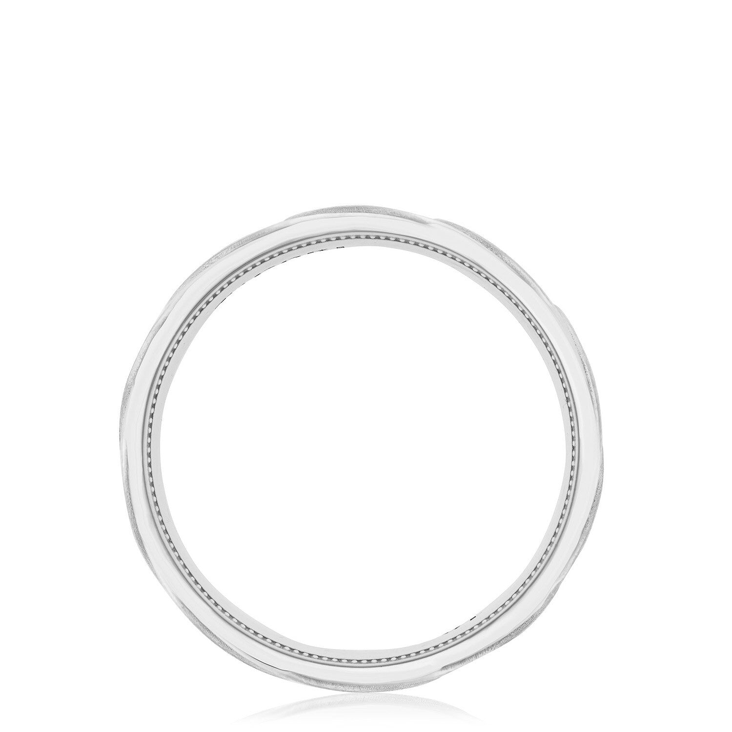 Geometric Crescent Wedding Ring 18k White Gold - 146-7