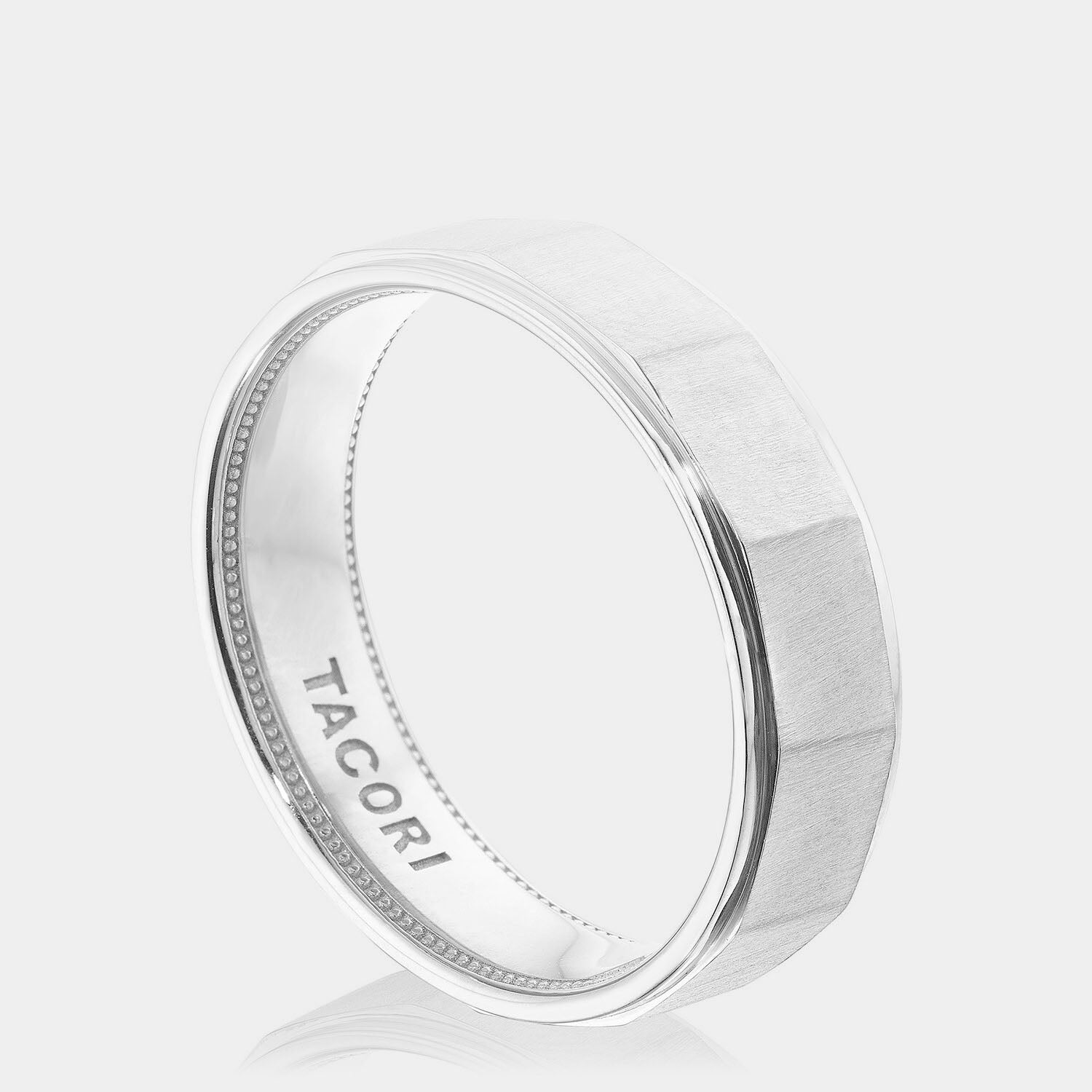 Geometric Faceted Wedding Ring Platinum - 147-6