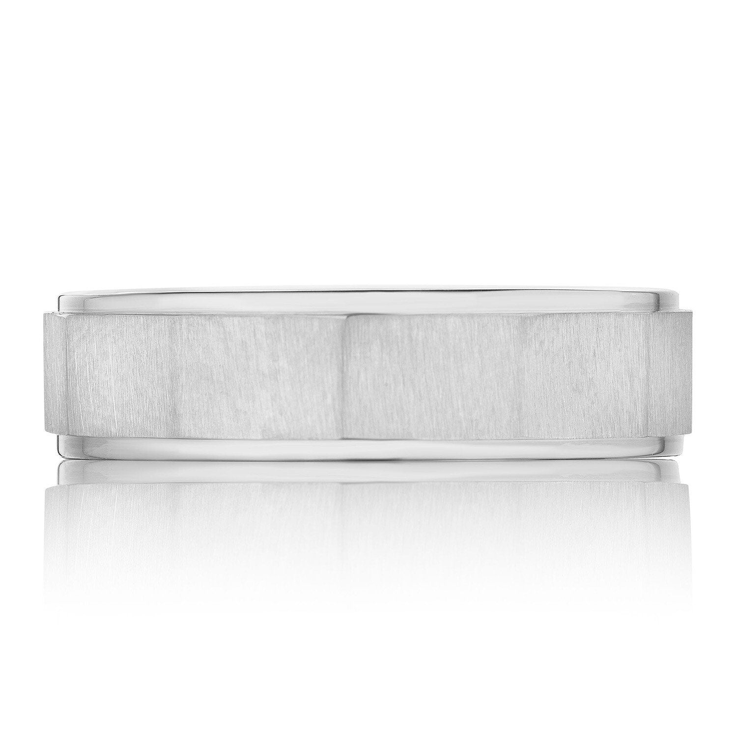 Geometric Faceted Wedding Ring 18K White Gold - 147-6