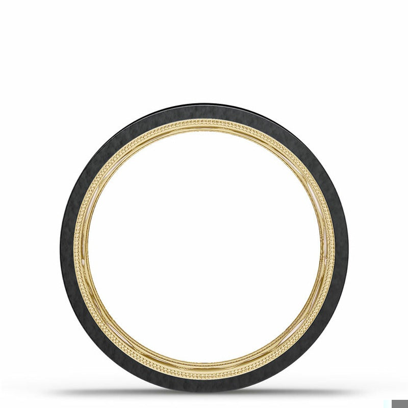 Titanium Two-Tone Wedding Ring 18k Yellow Gold - 1576BT