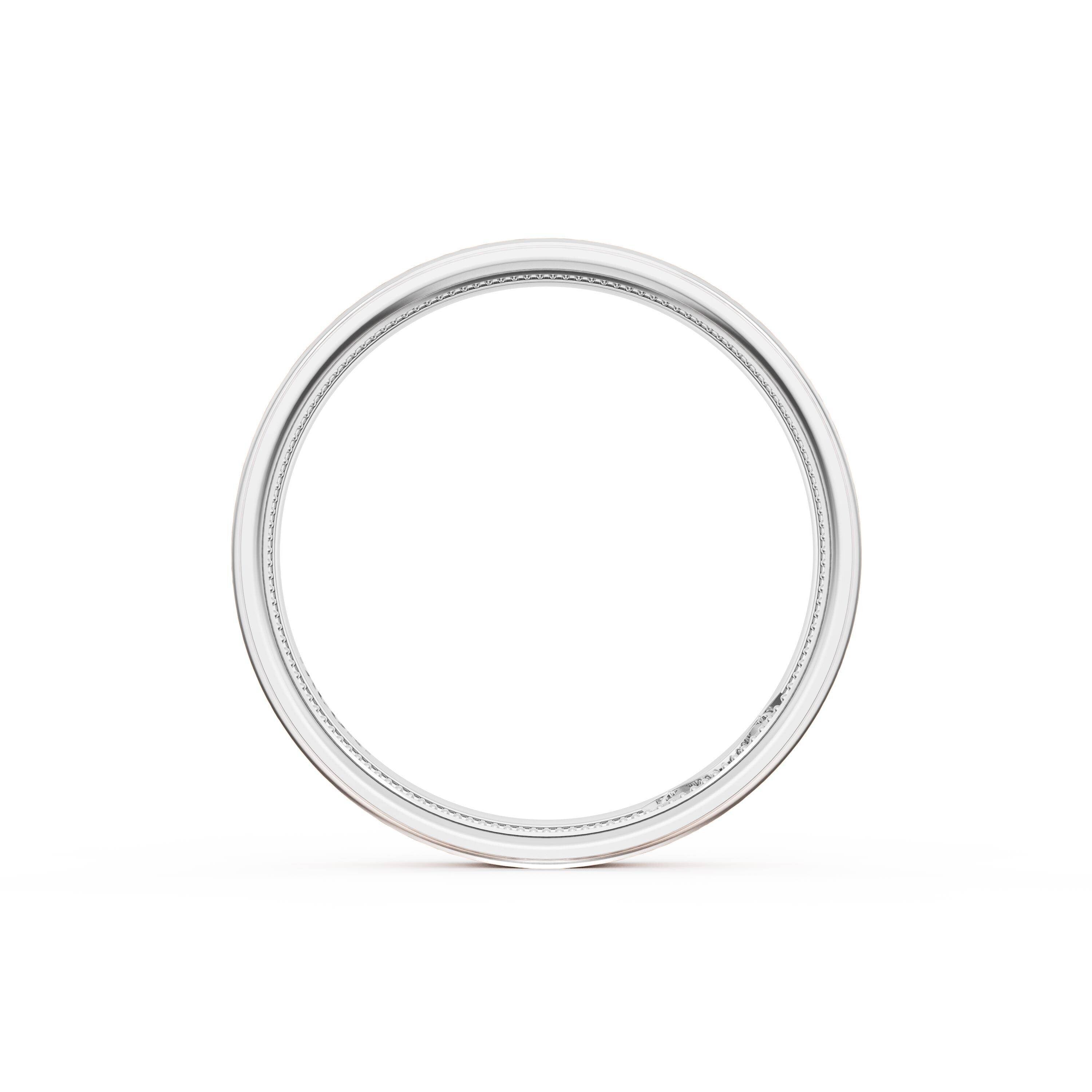 Brush Finish Wedding Ring 18k White/Rose Gold - 1634