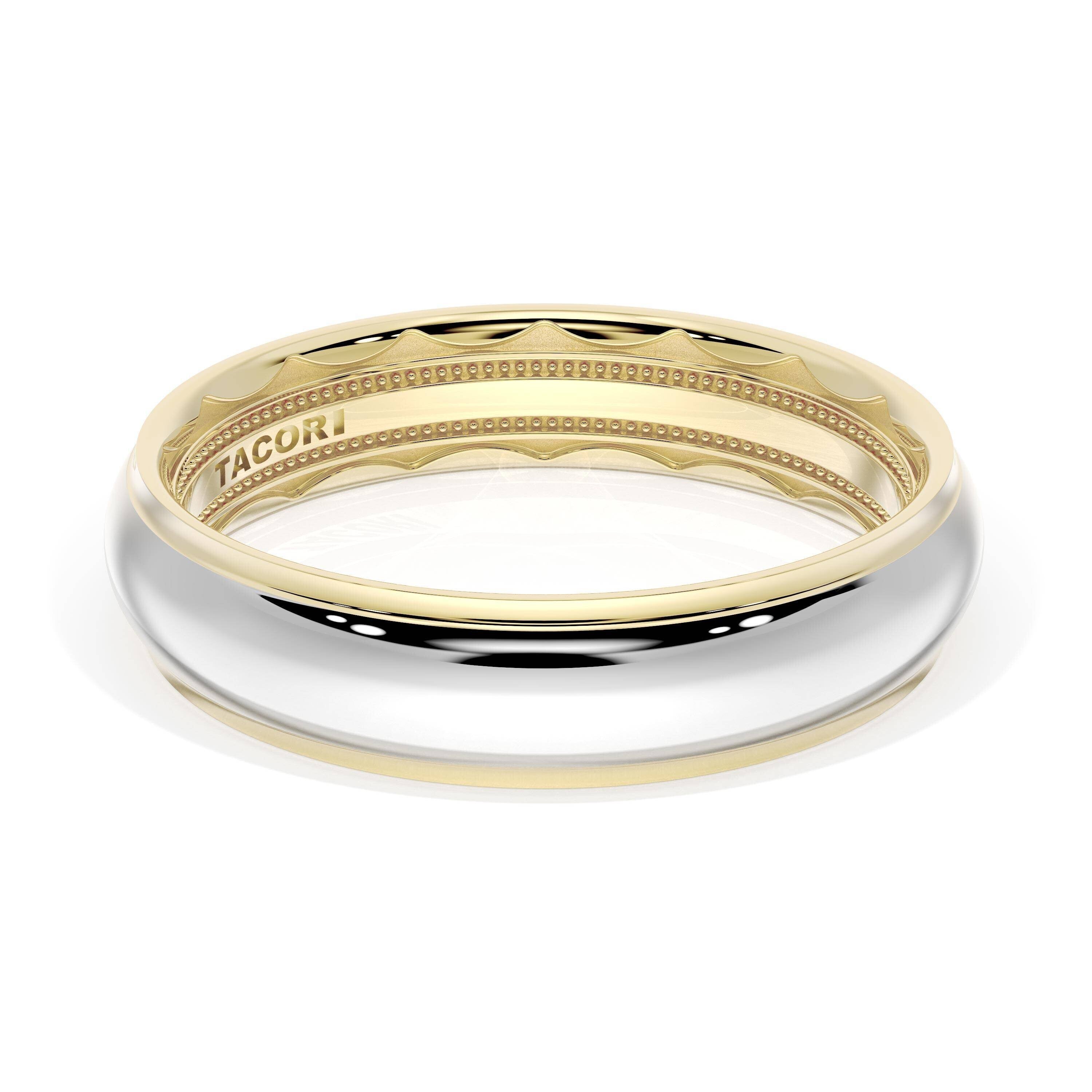 Classic High Polish Wedding Ring 18k White/Yellow Gold - 1655