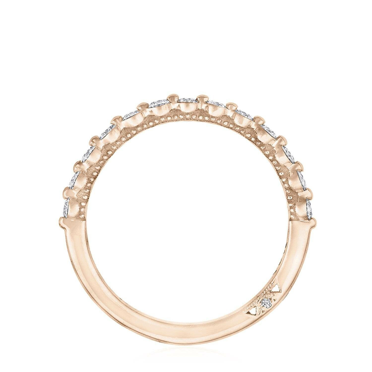 Round Diamond Wedding Ring 18k Rose Gold - 2666B12