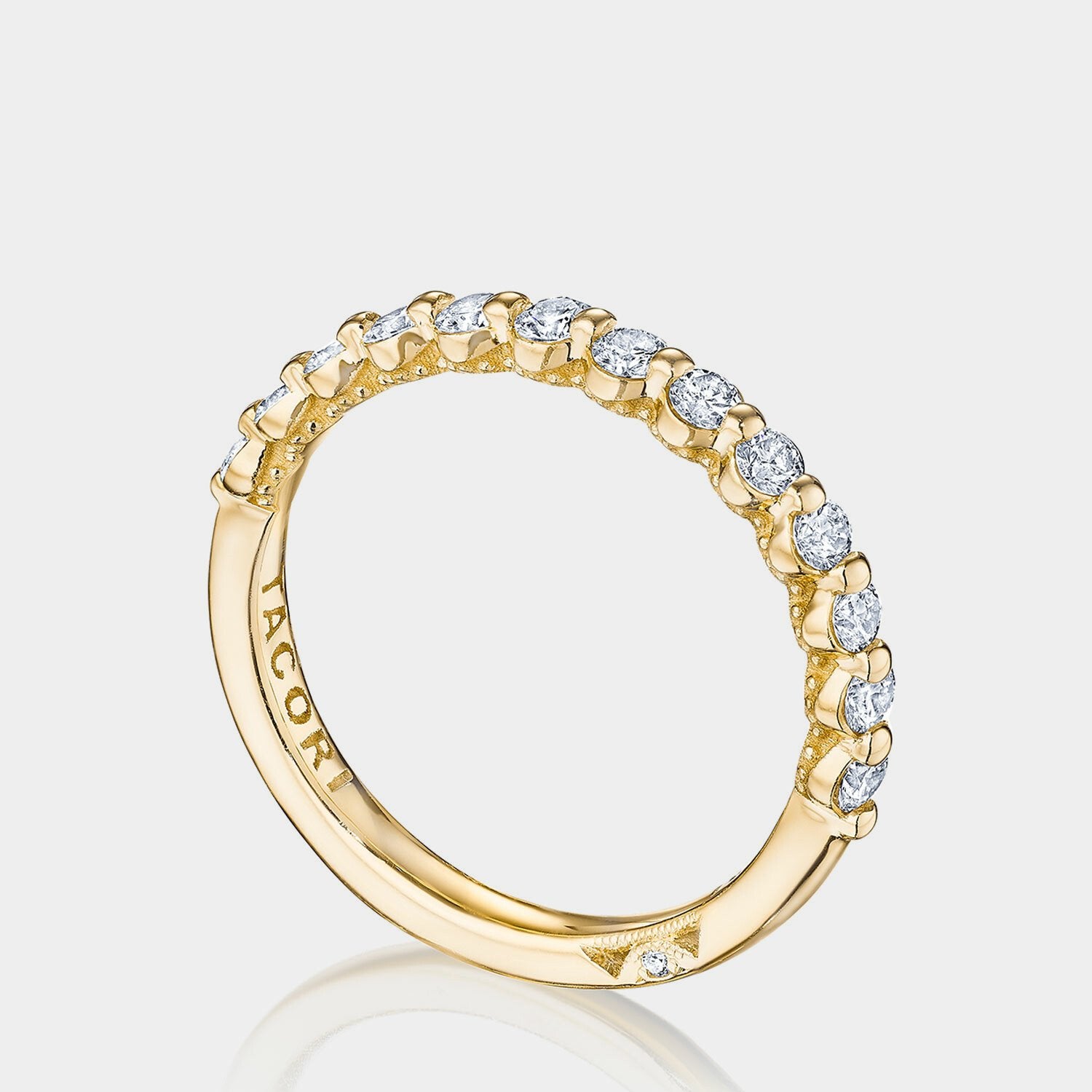 Round Diamond Wedding Ring 18k Yellow Gold - 2666B12