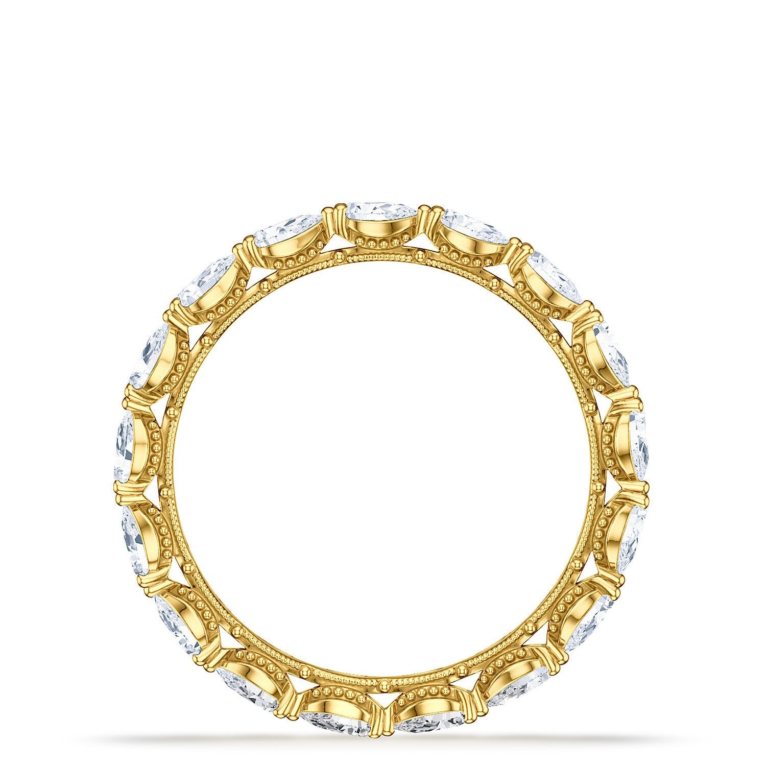Pear Foundation Eternity Wedding Ring 18k Yellow Gold - 2687