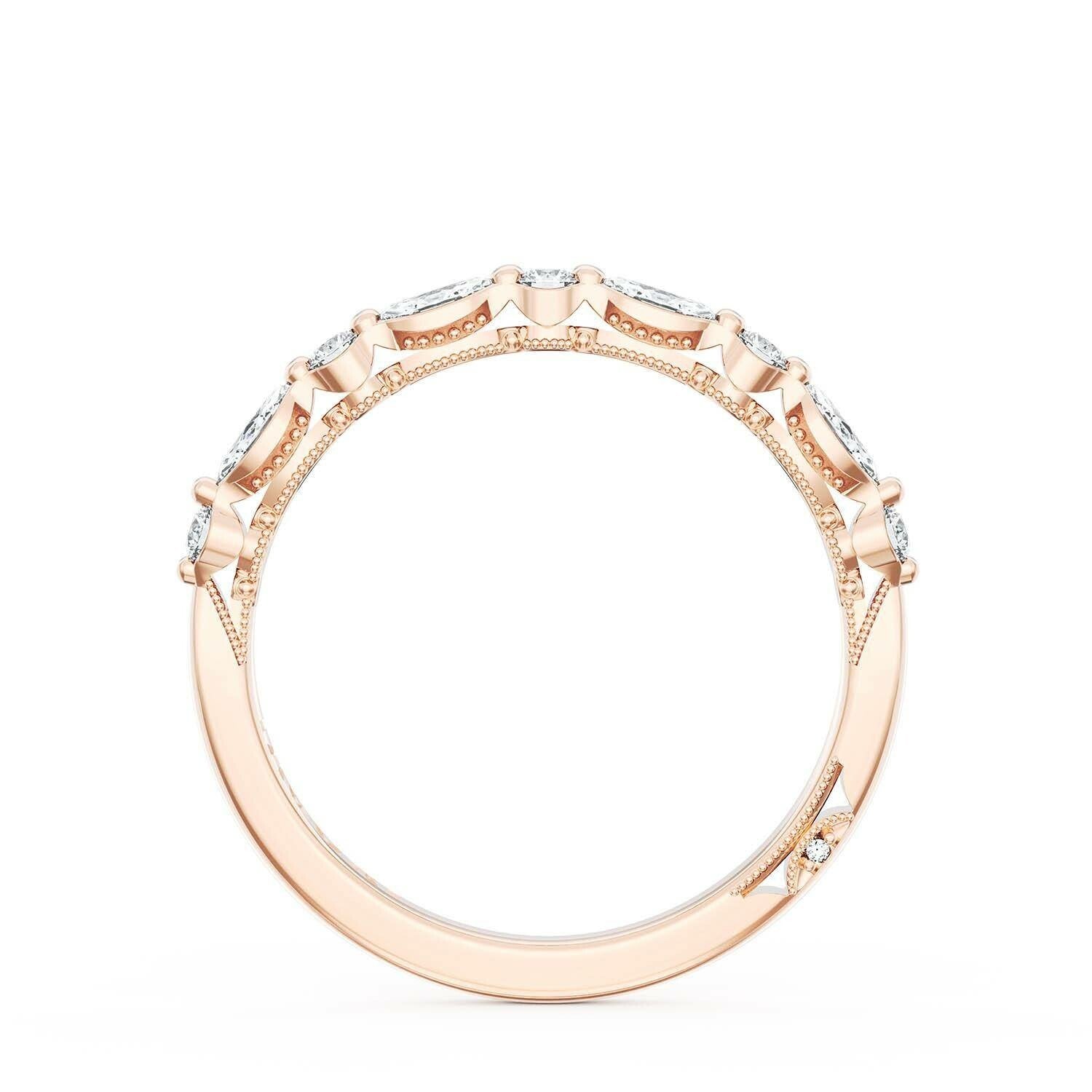Marquise Round Wedding Ring 18k Rose Gold - 272822B12
