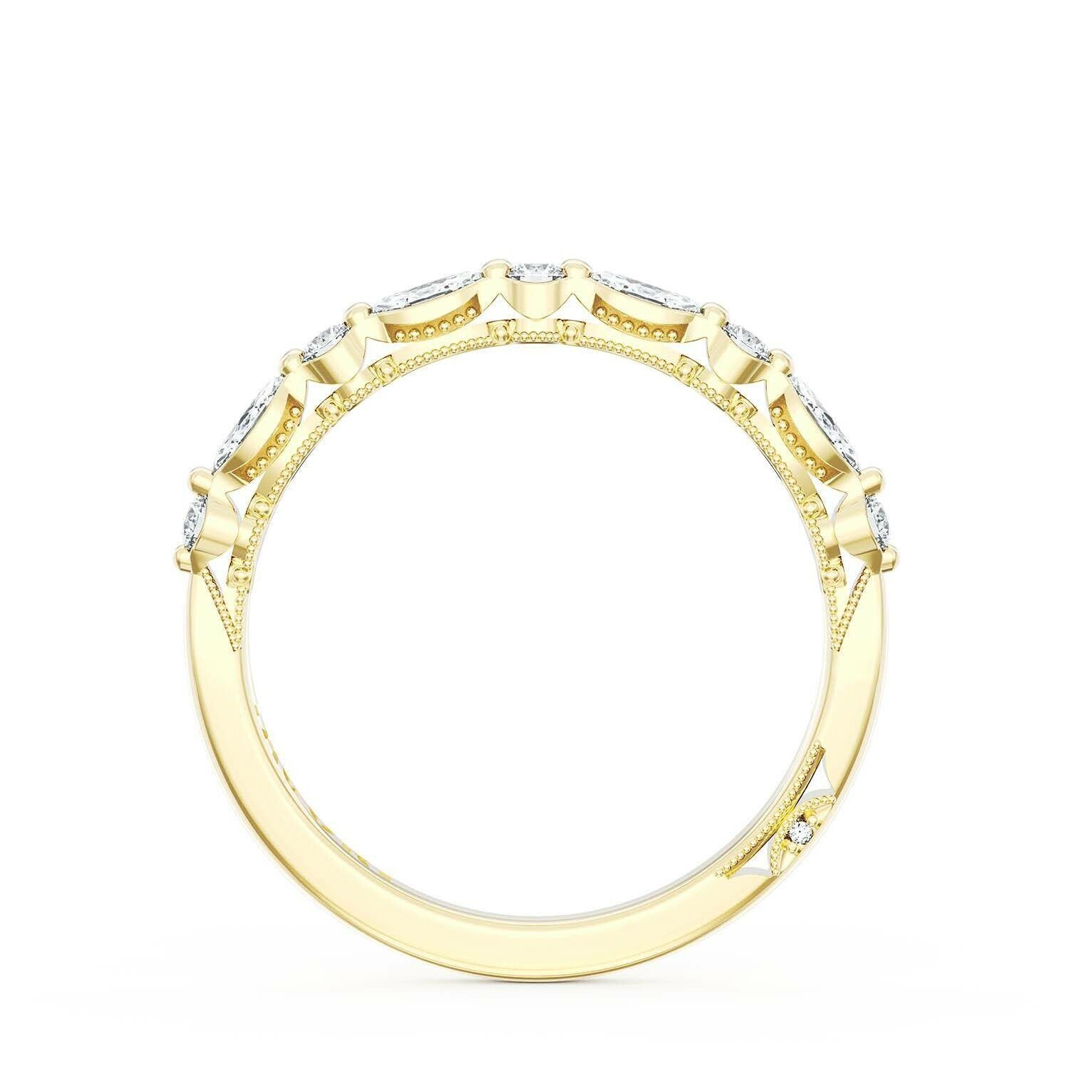 Marquise Round Wedding Ring 18k Yellow Gold - 272822B12