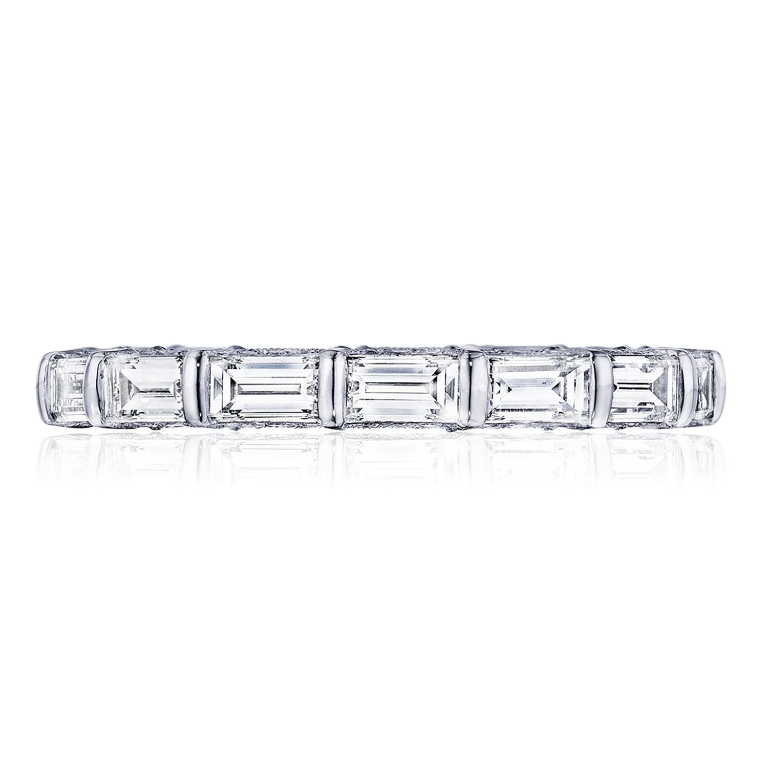 Baguette Eternity Wedding Ring 18k White Gold - HT2658