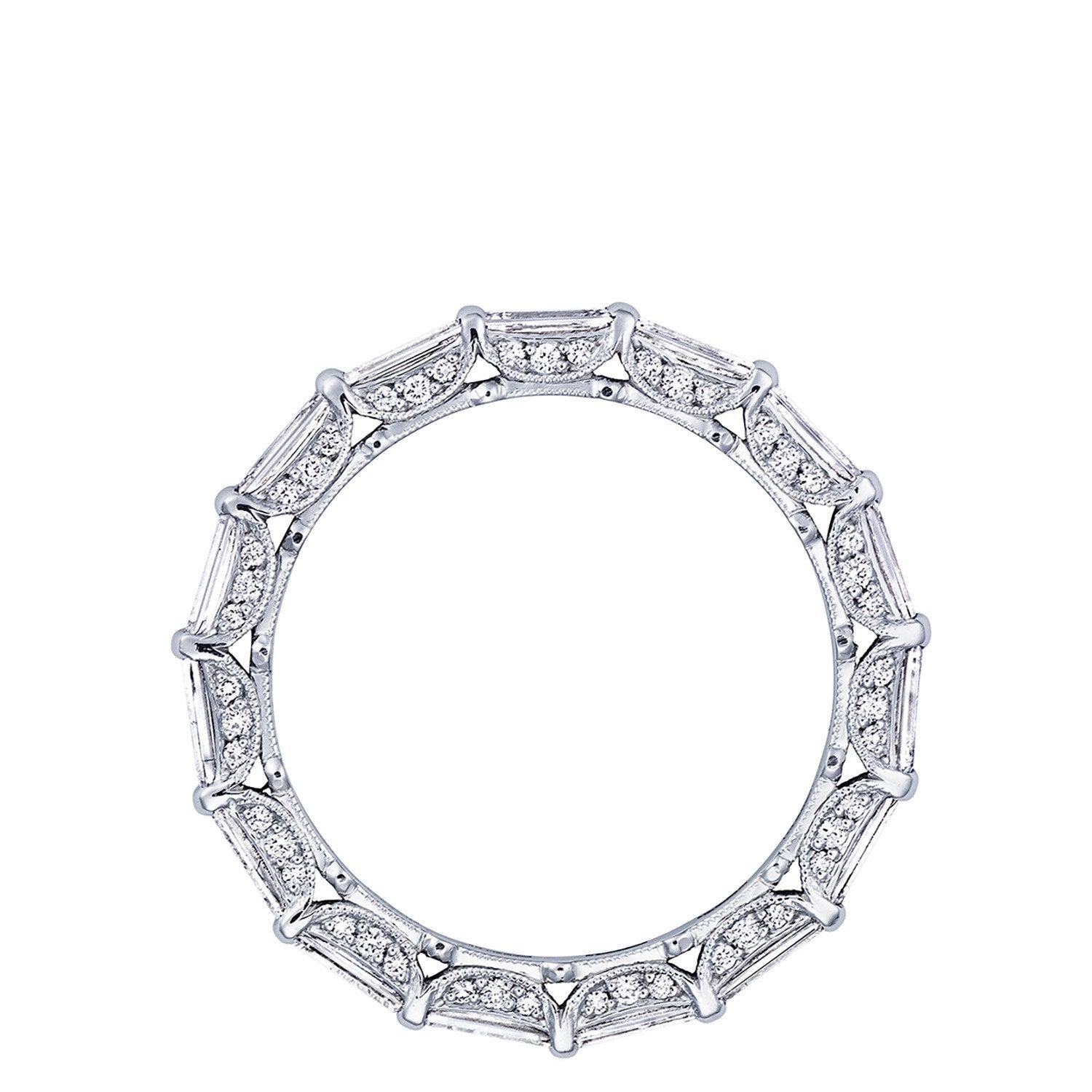 Baguette Eternity Wedding Ring 18k White Gold - HT2658