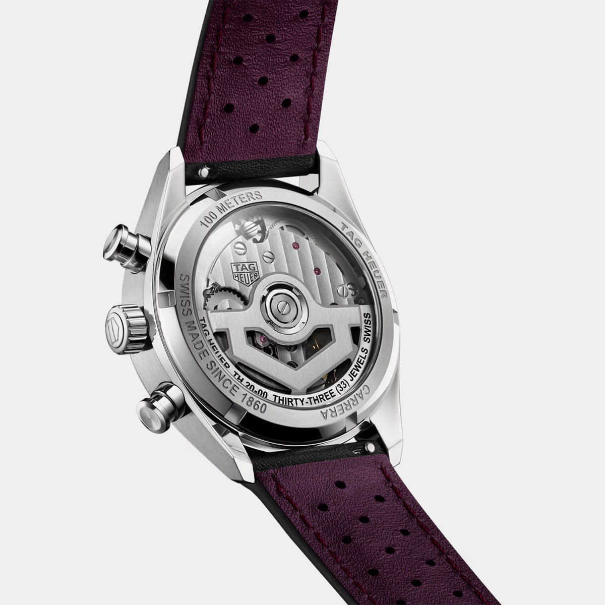 Carrera Chronograph 39mm Purple Dial Stainless Steel Watch
