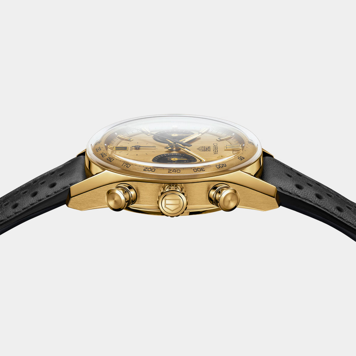 Carrera Chronograph 39mm Gold Dial 18K Yellow Gold Watch