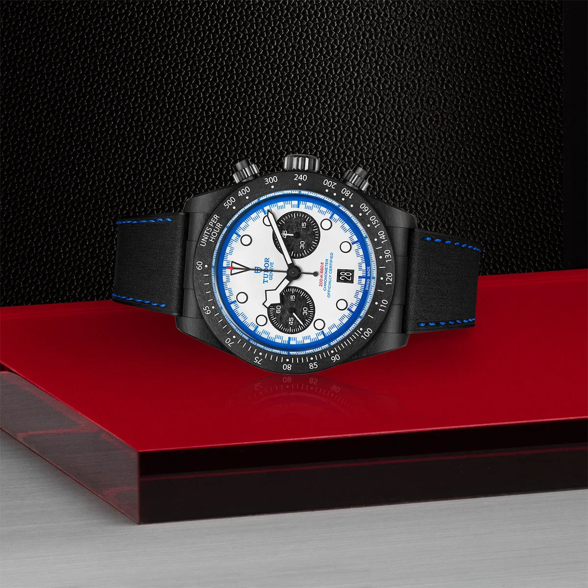 Black Bay Chrono Carbon 42mm - Racing White Dial on Strap