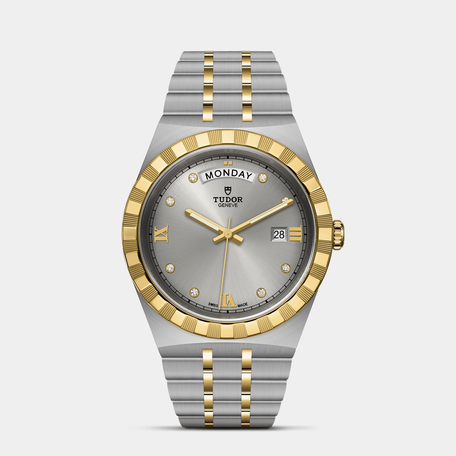 TUDOR Royal Two-Tone 41mm - Silver Diamond Dial