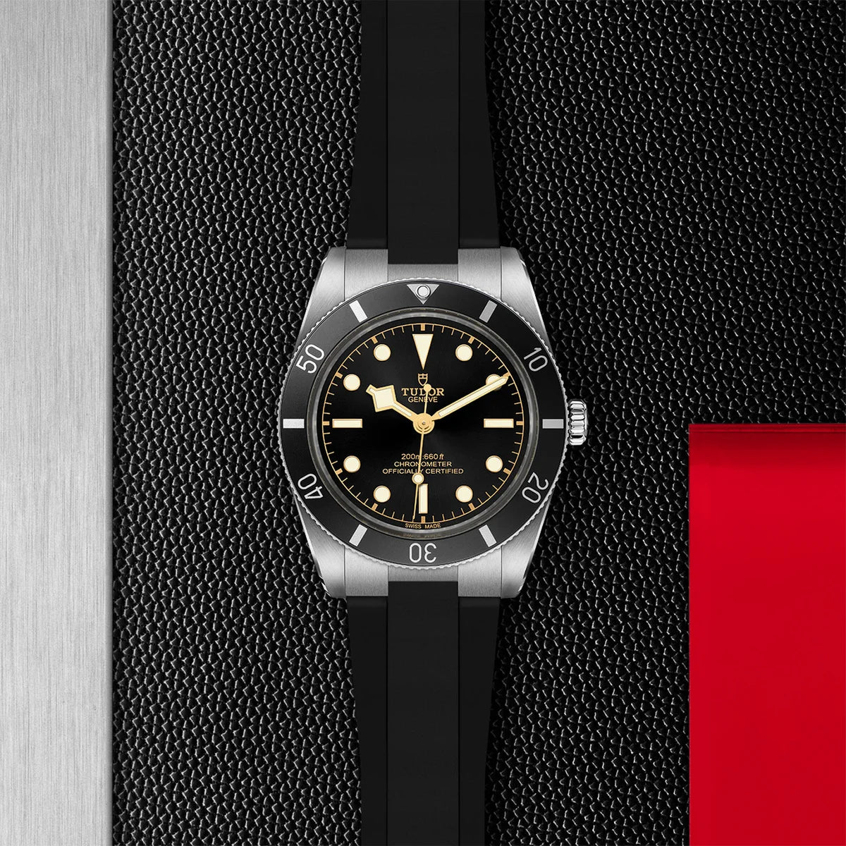 Black Bay 54 37mm - Black Dial on Rubber Strap