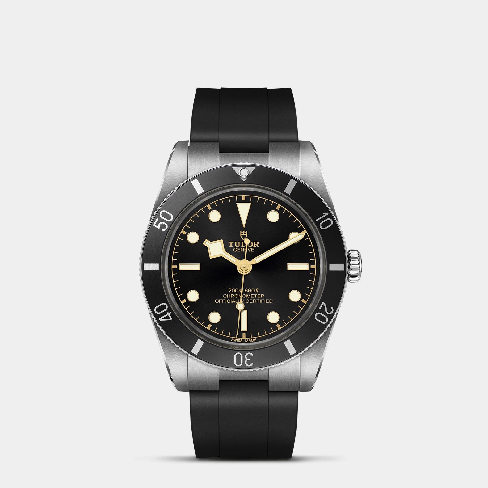 Black Bay 54 37mm - Black Dial on Rubber Strap