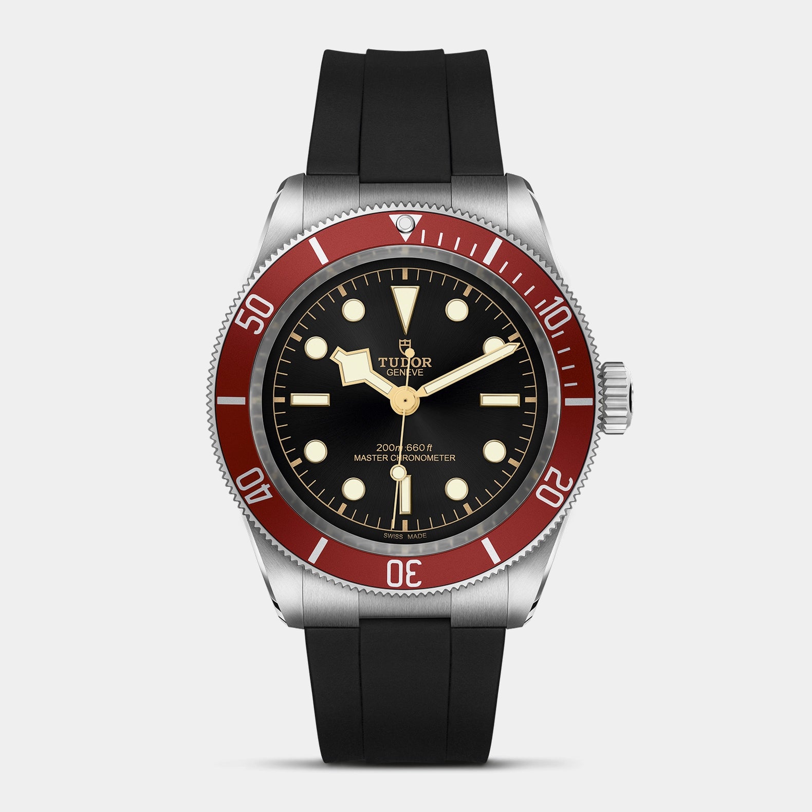 Black Bay 41mm - Red Bezel on Rubber Strap