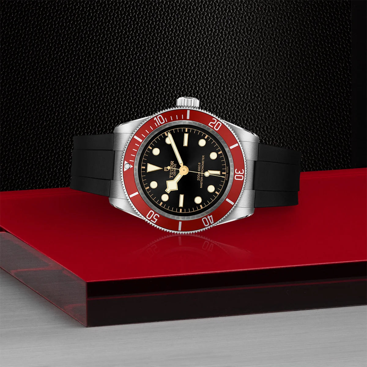Black Bay 41mm - Red Bezel on Rubber Strap