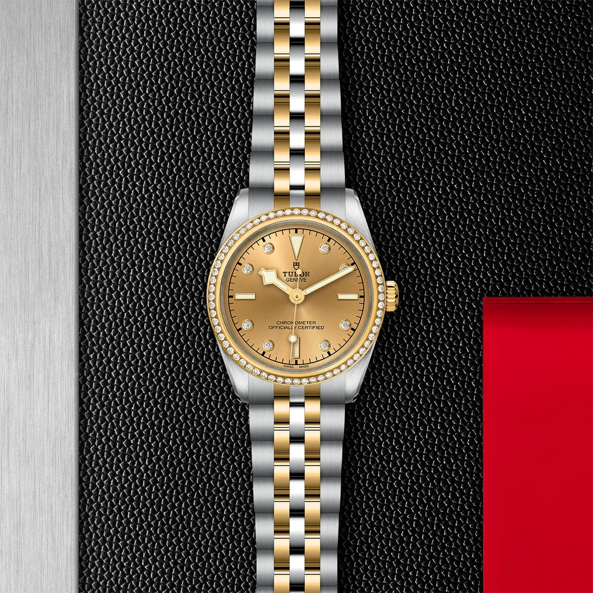 Black Bay One S&G 31mm - Gold Dial Diamond Bezel on 5-Link Bracelet
