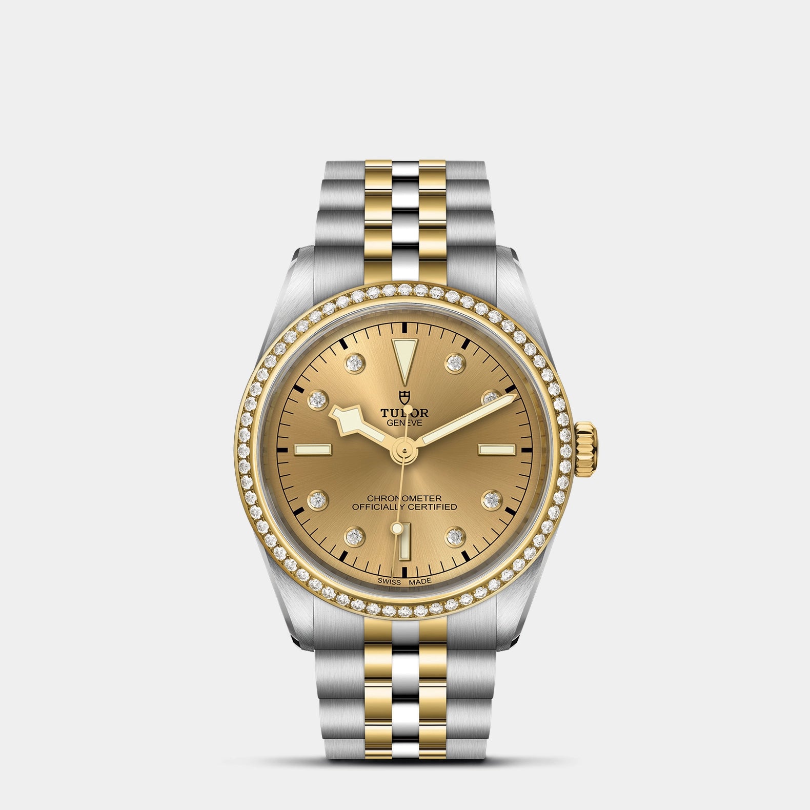 Black Bay One S&G 36mm - Gold Dial Diamond Bezel on 5-Link Bracelet