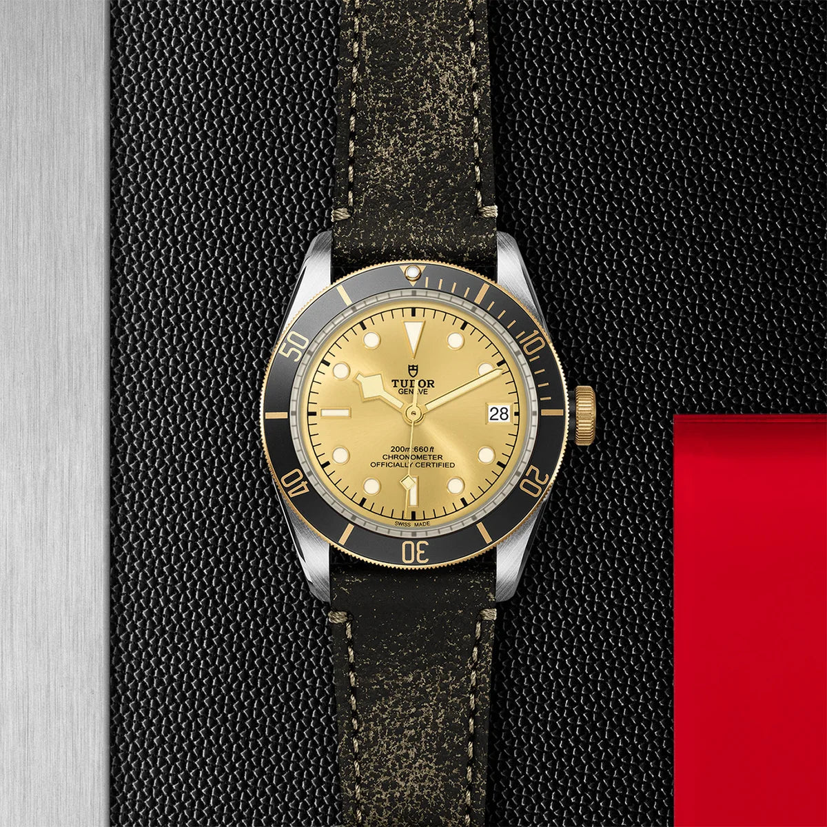 Black Bay S&G 41mm - Gold Dial on Leather Strap