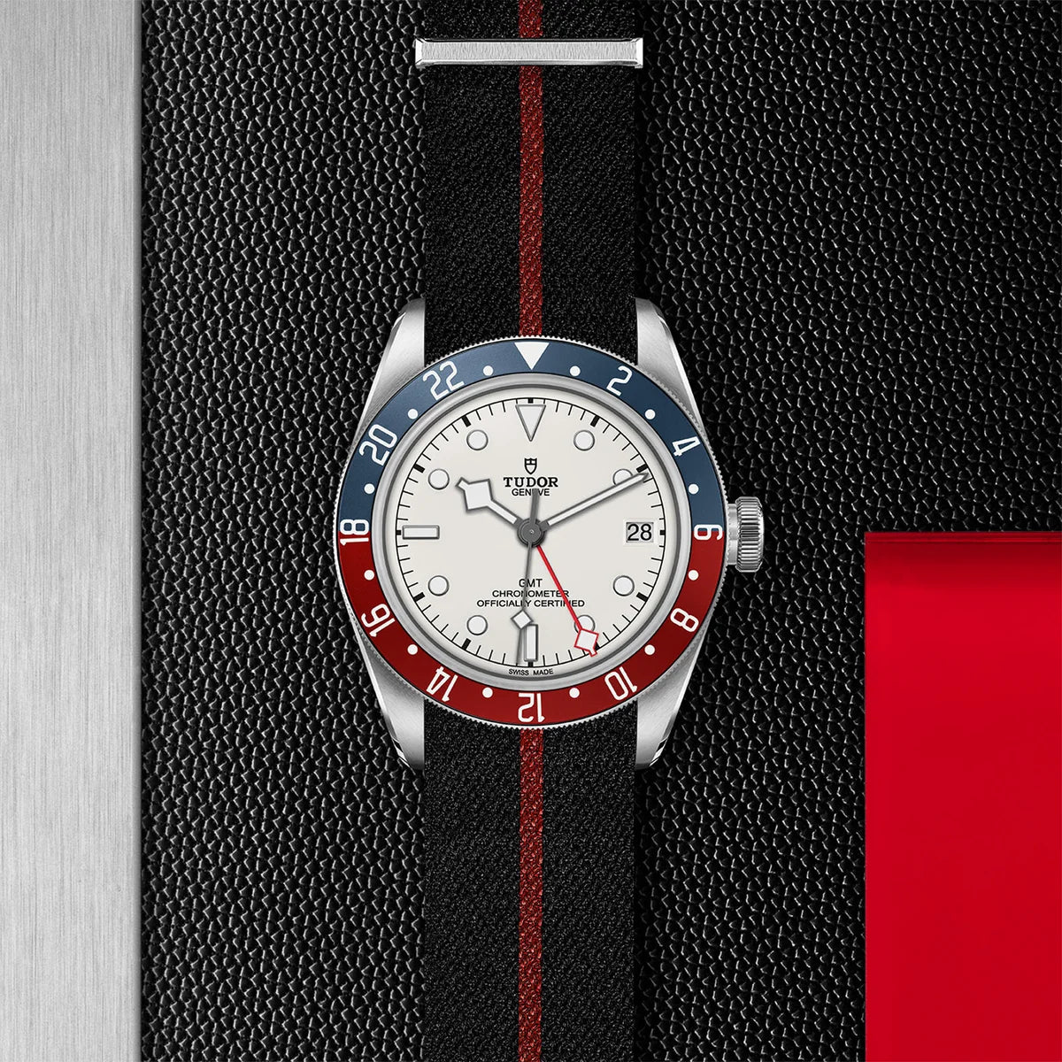 Black Bay GMT 41mm - White Dial on Fabric Strap