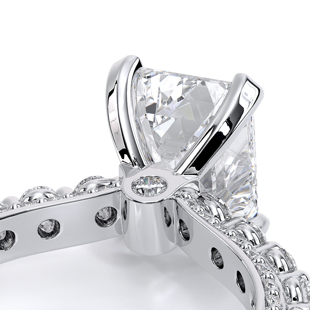 Emerald Pavé Platinum Engagement Ring - CTR-0488